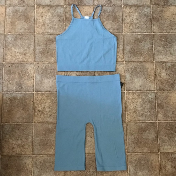 Urban Outfitters Pants - Ribbed Top Biker Shorts Set